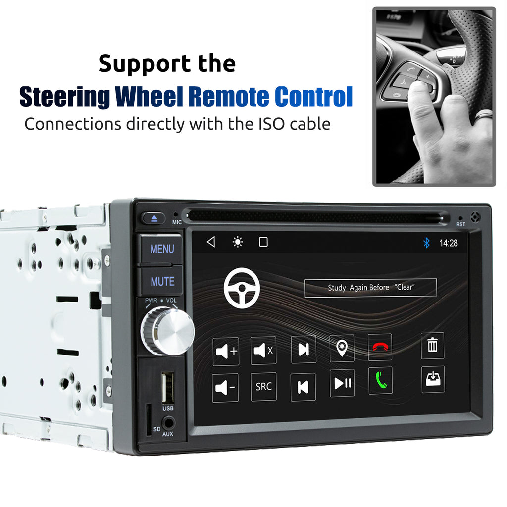 ESSGOO Autoradio 2DIN avec Écran Tactile de 6,2 Pouces. Lecteur CD/DVD, AM/FM, RDS, USB, Bluetooth, TF, AUX, CarPlay et Android Auto. Système Multimédia Complet avec Caméra. Idéal pour Améliorer Votre Expérience de Con