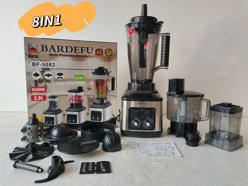 Mixeur-blender puissant 9500W, extracteur de jus, machine à smoothies, mixeur de table 8-en-1, robot culinaire pour glace, noix et fruits