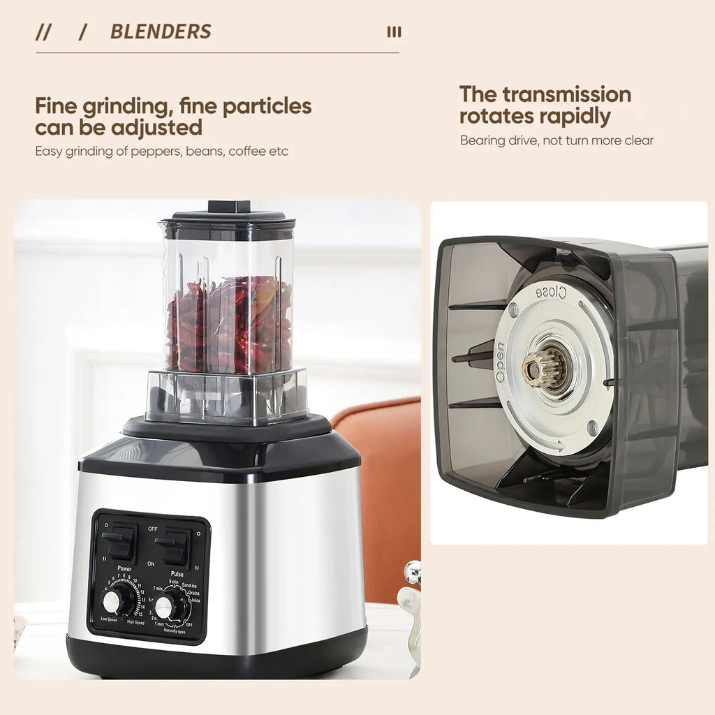 Mixeur-blender puissant 9500W, extracteur de jus, machine à smoothies, mixeur de table 8-en-1, robot culinaire pour glace, noix et fruits