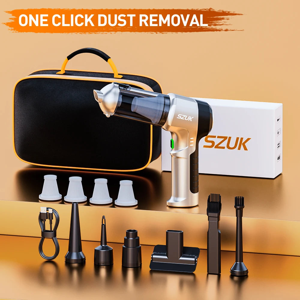 Aspirateur de voiture sans fil SZUK New Mini 9998700Pa, aspiration puissante, aspirateur portable pour voiture aspirateurs sans fil aspirateur pour voiture aspirateur maison aspirateur sans fil puissant mini aspirateur