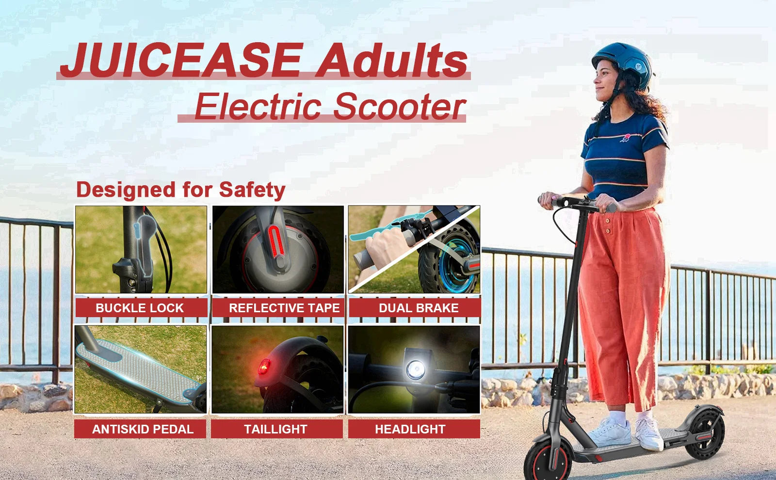 JUICEASE E1 Pro Scooter électrique 350W moteur 500W puissance de pointe pliant trottinette électrique 36V7.8AH 5.2 puces 25KM portée EScooter