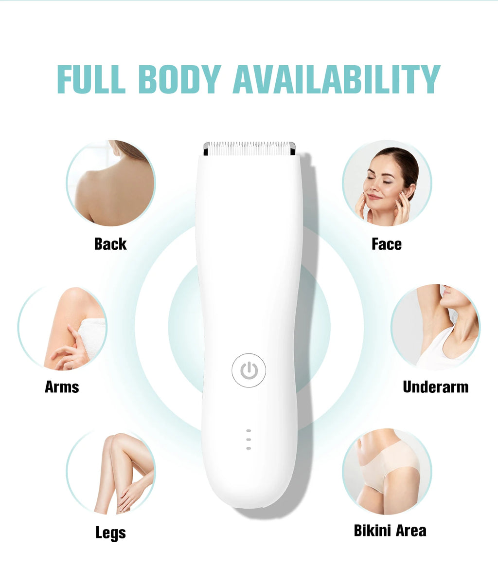 Tondeuse corporelle électrique rechargeable pour femmes et hommes, rasoir pour zones intimes, aisselles et corps, tondeuse bikini, épilateur