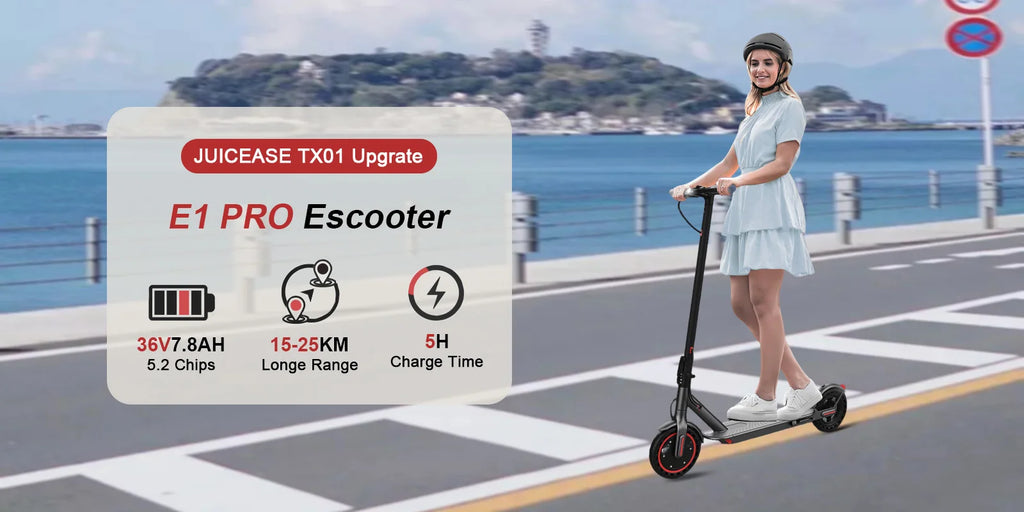 JUICEASE E1 Pro Scooter électrique 350W moteur 500W puissance de pointe pliant trottinette électrique 36V7.8AH 5.2 puces 25KM portée EScooter