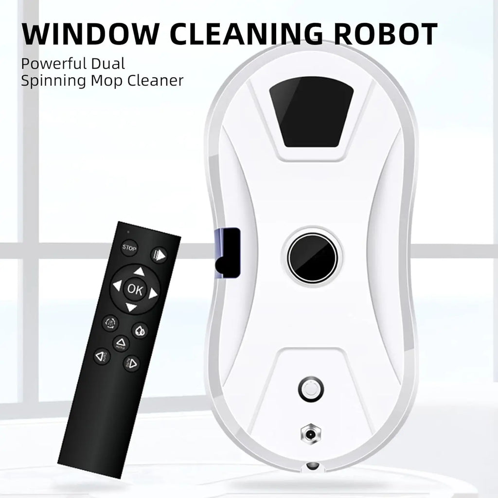 Robot nettoyeur de vitres électrique automatique 5600PA, forte puissance d'aspiration avec pulvérisation d'eau automatique pour grandes fenêtres extérieures