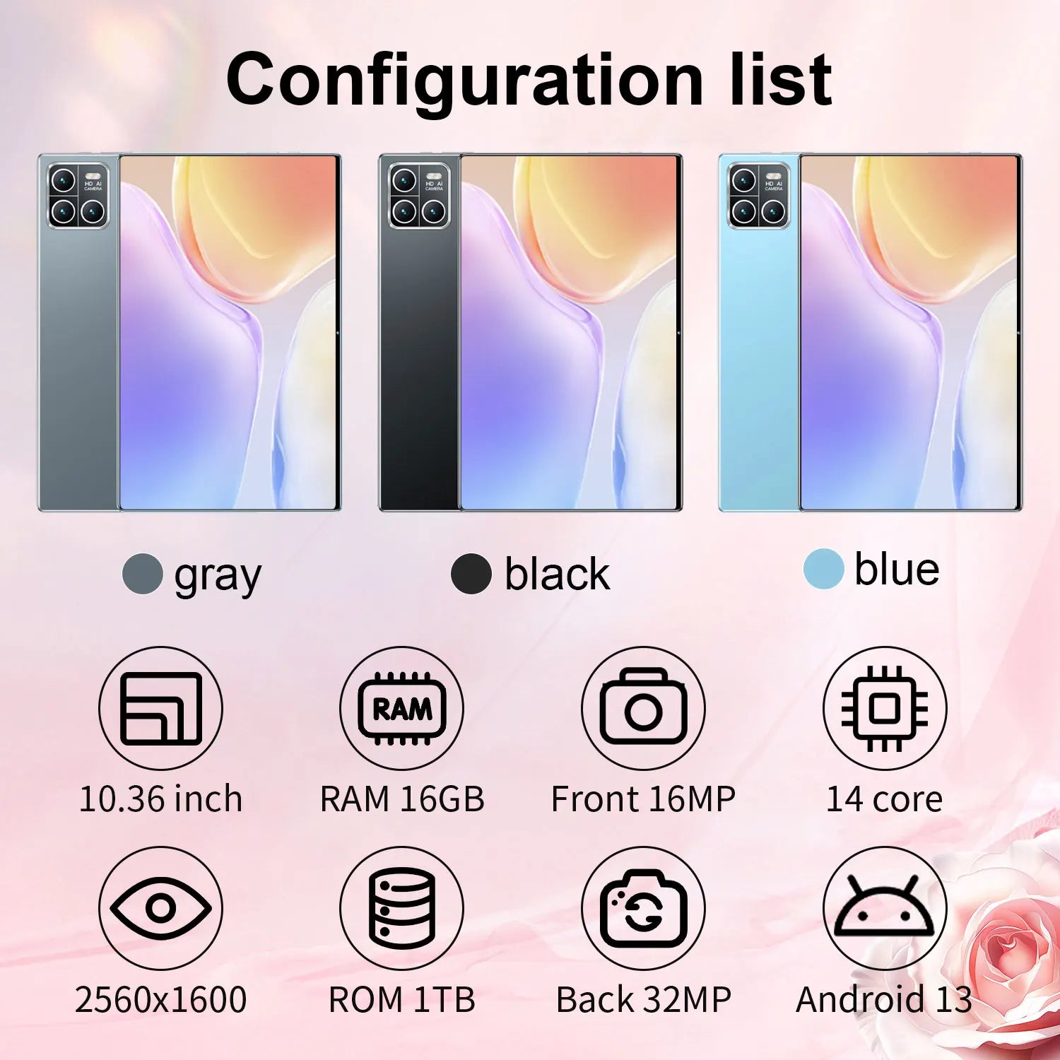 2025 Global nouvelle tablette 10.36 pouces Android 14 Pad 13 Pro 16GB 1TB Snapdragon 8 Gen2 4K HD 5G WIFI Bluetooth 20000mAh tablettes