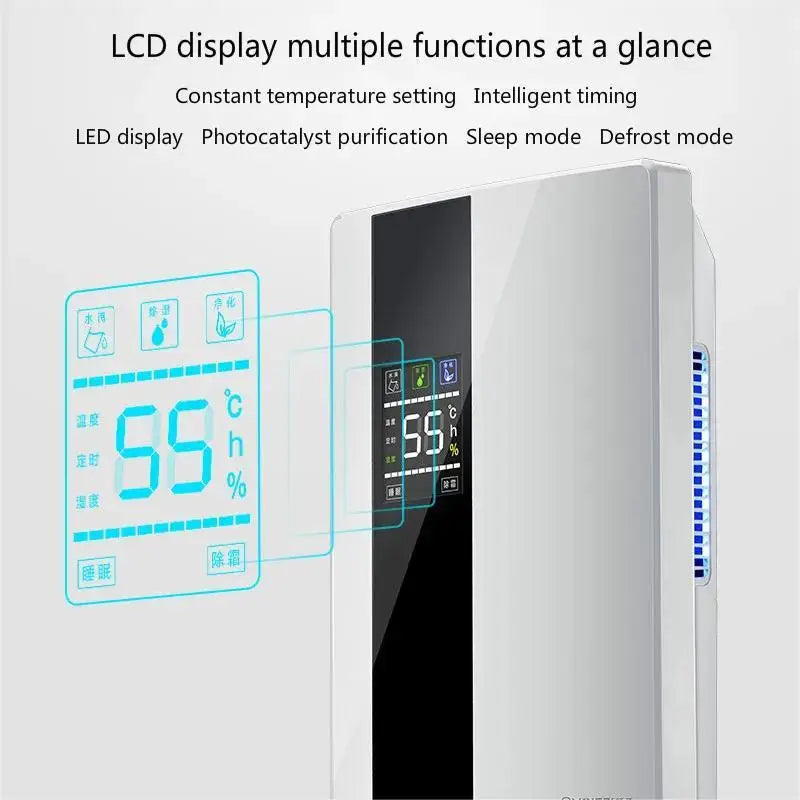 Déshumidificateur et purificateur d'air 2 en 1, absorbeur d'humidité, silencieux, pour chambre à coucher, sous-sol, télécommande, synchronisation, tuyau d'eau externe