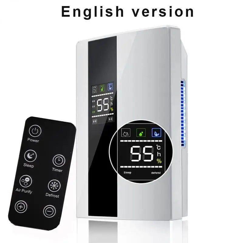 Déshumidificateur et purificateur d'air 2 en 1, absorbeur d'humidité, silencieux, pour chambre à coucher, sous-sol, télécommande, synchronisation, tuyau d'eau externe