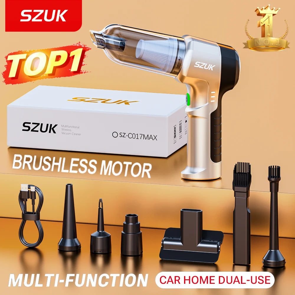 Aspirateur de voiture sans fil SZUK New Mini 9998700Pa, aspiration puissante, aspirateur portable pour voiture aspirateurs sans fil aspirateur pour voiture aspirateur maison aspirateur sans fil puissant mini aspirateur