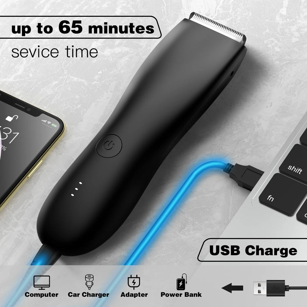 Tondeuse corporelle électrique rechargeable pour femmes et hommes, rasoir pour zones intimes, aisselles et corps, tondeuse bikini, épilateur