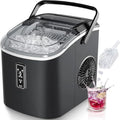 Petite machine à glaçons noire, 9 dés/6 Min, 12kg/24H, 2 tailles, autonettoyante et Portable pour la cuisine/maison