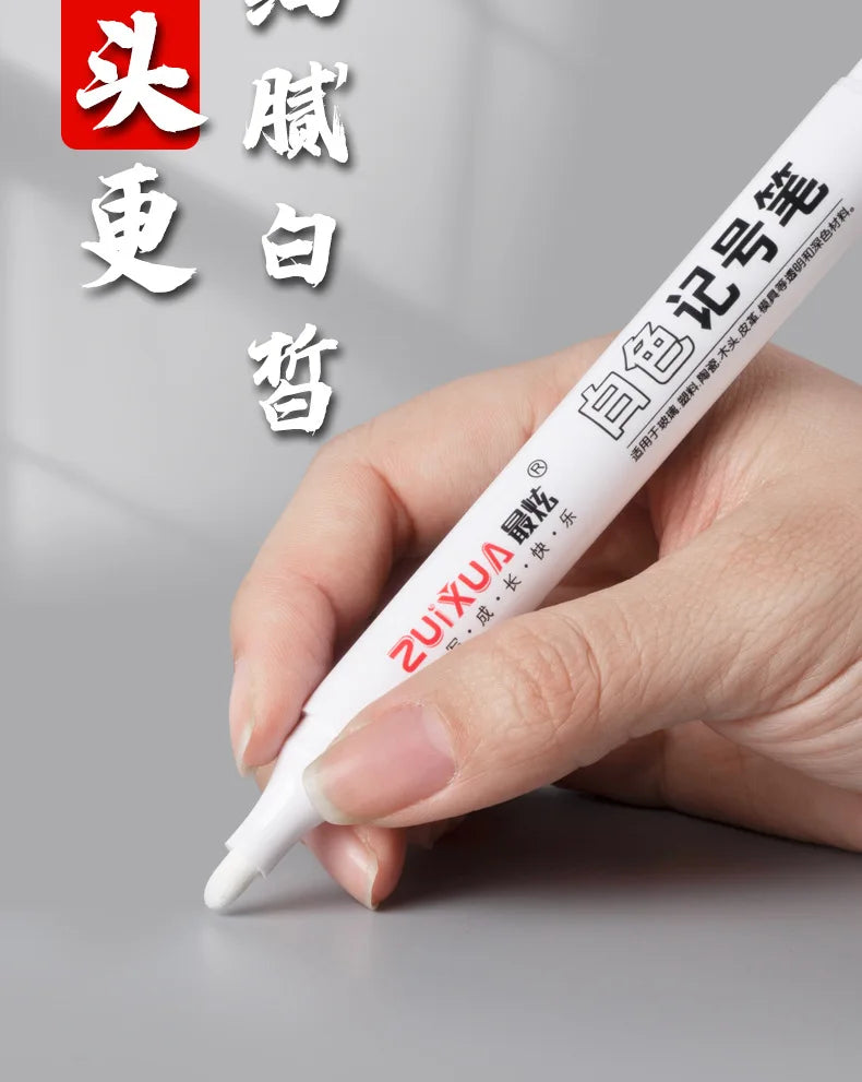 Stylos marqueurs blancs 2.0mm, 1/3/5 pièces, stylo Gel blanc étanche à l'huile, marqueurs de croquis Graffiti, papeterie fournitures scolaires