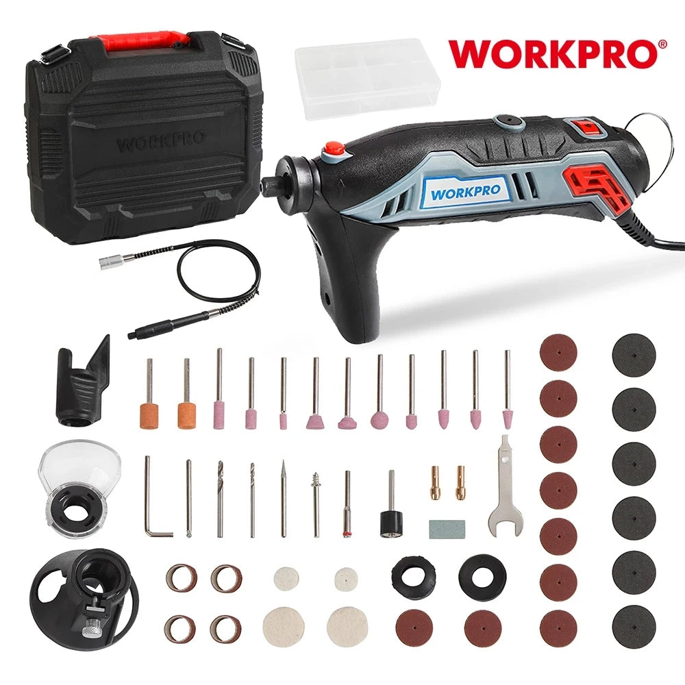 Punta KPRO-Kit d'outils à distance à vitesse variable, graveur électrique, mini perceuse, meuleuse avec arbre flexible, accessoires de 130 pièces, 182 W
