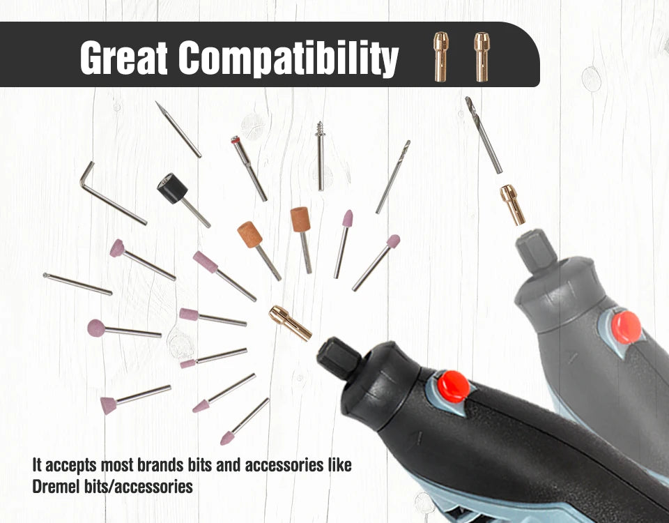 Punta KPRO-Kit d'outils à distance à vitesse variable, graveur électrique, mini perceuse, meuleuse avec arbre flexible, accessoires de 130 pièces, 182 W