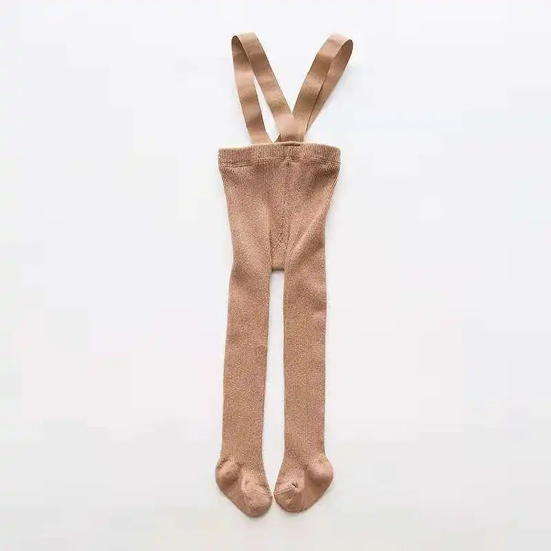 Collants à bretelles monochromes pour enfants, pantalons bandage taille haute, leggings respirants pour bébés filles, vêtements pour bébés, printemps, automne