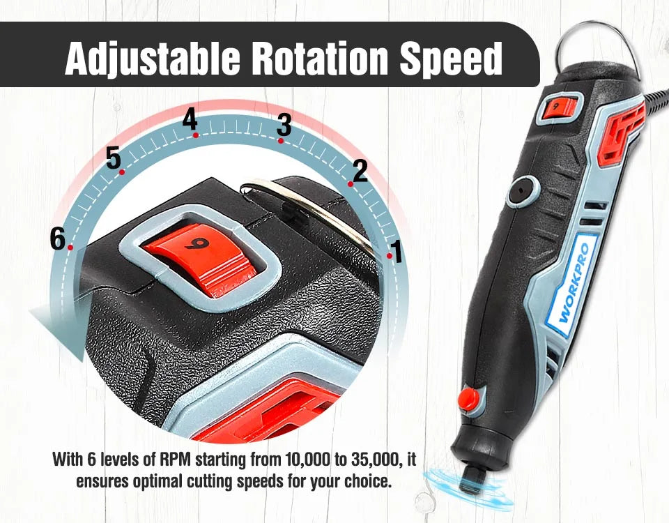 Punta KPRO-Kit d'outils à distance à vitesse variable, graveur électrique, mini perceuse, meuleuse avec arbre flexible, accessoires de 130 pièces, 182 W