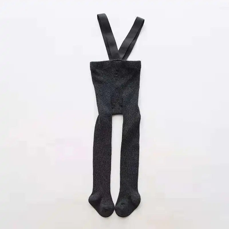 Collants à bretelles monochromes pour enfants, pantalons bandage taille haute, leggings respirants pour bébés filles, vêtements pour bébés, printemps, automne