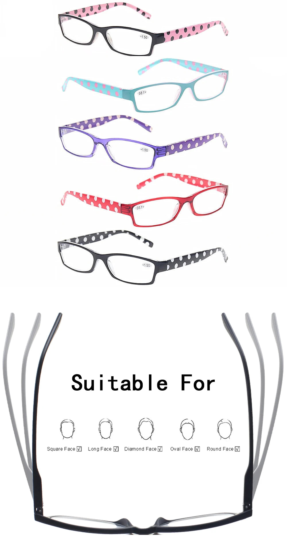 Henotin lunettes de lecture charnière à ressort mode imprimé miroir jambes hommes et femmes HD cadre rectangulaire lecteur loupe