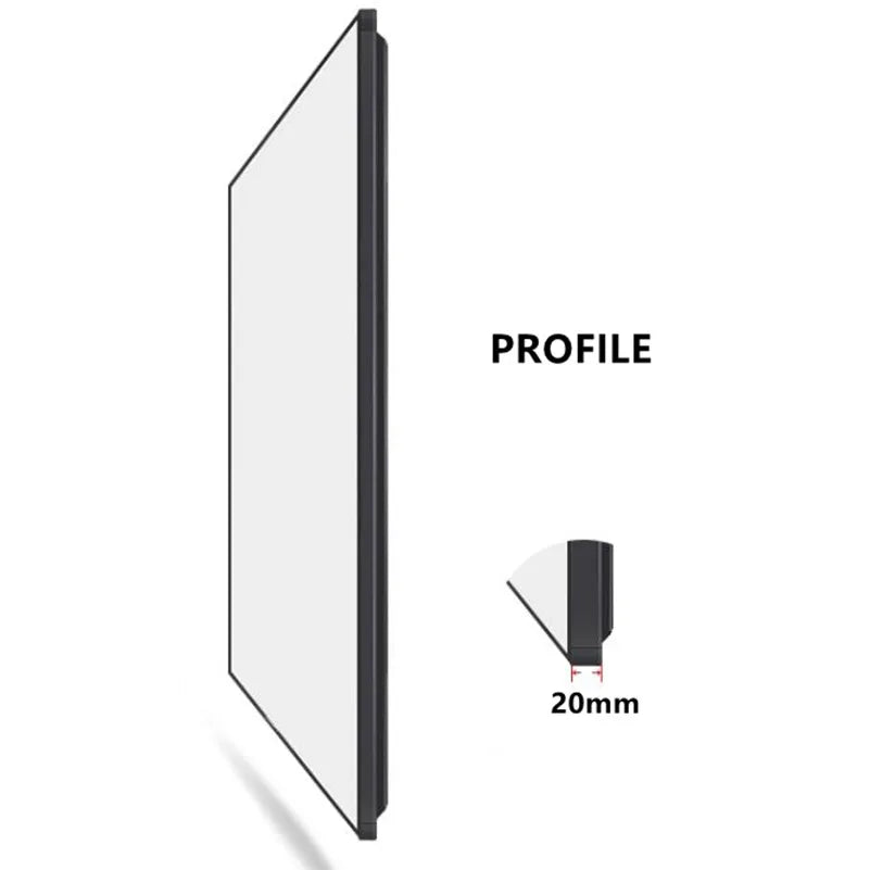 MICIG 16:9-Cadre d'écran de budgétaire, son HDTV, blanc brillant, tissé acoustiquement, bord transparent, partenaires gratuits