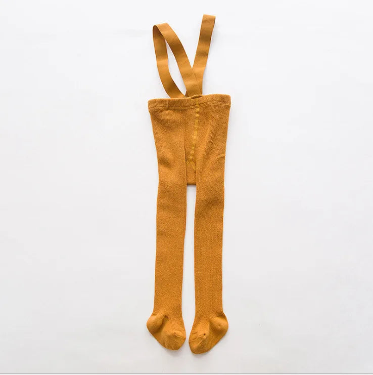 Collants à bretelles monochromes pour enfants, pantalons bandage taille haute, leggings respirants pour bébés filles, vêtements pour bébés, printemps, automne