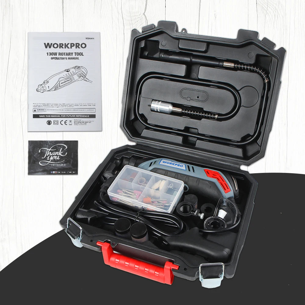 Punta KPRO-Kit d'outils à distance à vitesse variable, graveur électrique, mini perceuse, meuleuse avec arbre flexible, accessoires de 130 pièces, 182 W