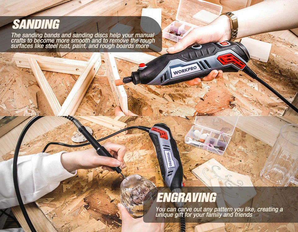 Punta KPRO-Kit d'outils à distance à vitesse variable, graveur électrique, mini perceuse, meuleuse avec arbre flexible, accessoires de 130 pièces, 182 W
