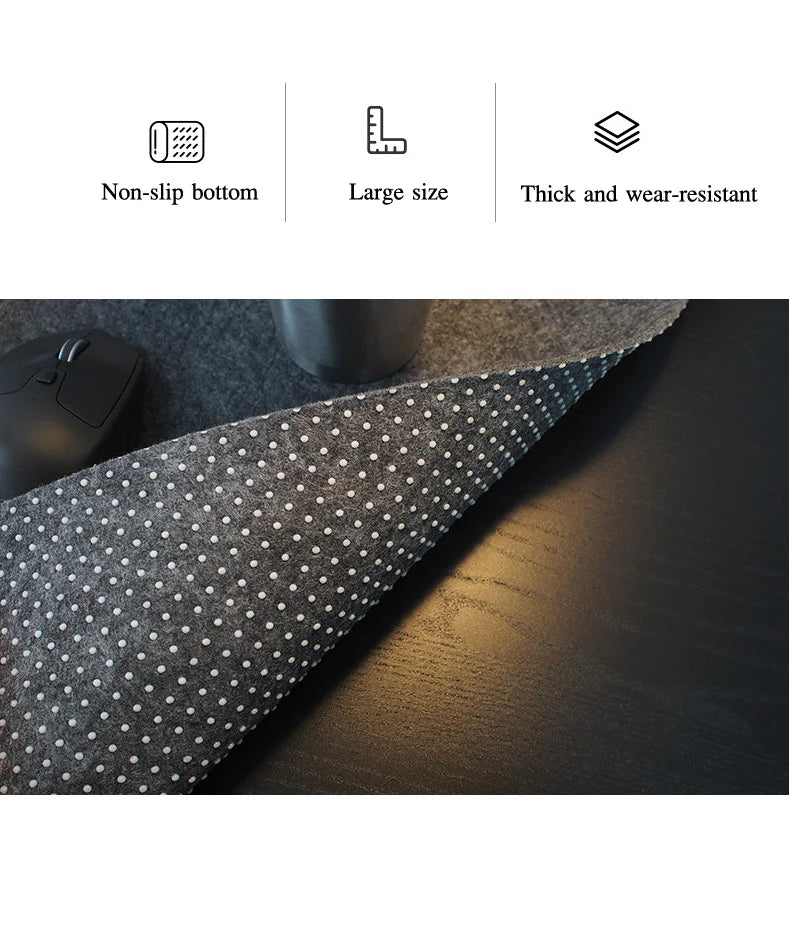 Coussin grand tapis de souris de jeu XXL tapis de bureau d'ordinateur Table clavier laine feutre bureau d'ordinateur portable tapis de souris antidérapant