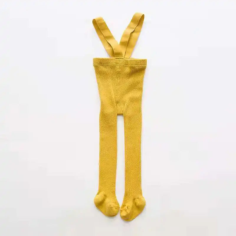 Collants à bretelles monochromes pour enfants, pantalons bandage taille haute, leggings respirants pour bébés filles, vêtements pour bébés, printemps, automne