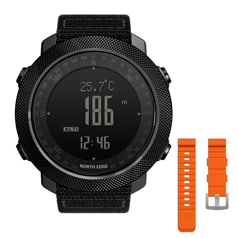 NORTH EDGE – montre numérique de sport pour hommes, heures de course, natation, armée militaire, altimètre, baromètre, boussole, étanche 50m