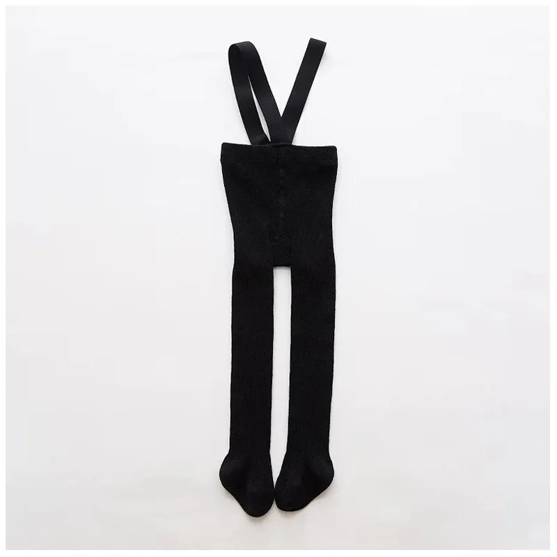 Collants à bretelles monochromes pour enfants, pantalons bandage taille haute, leggings respirants pour bébés filles, vêtements pour bébés, printemps, automne