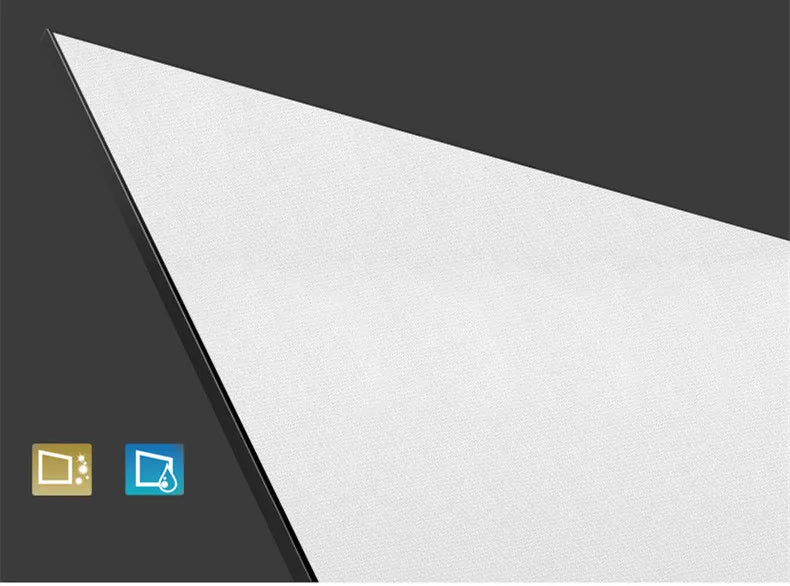 MICIG 16:9-Cadre d'écran de budgétaire, son HDTV, blanc brillant, tissé acoustiquement, bord transparent, partenaires gratuits