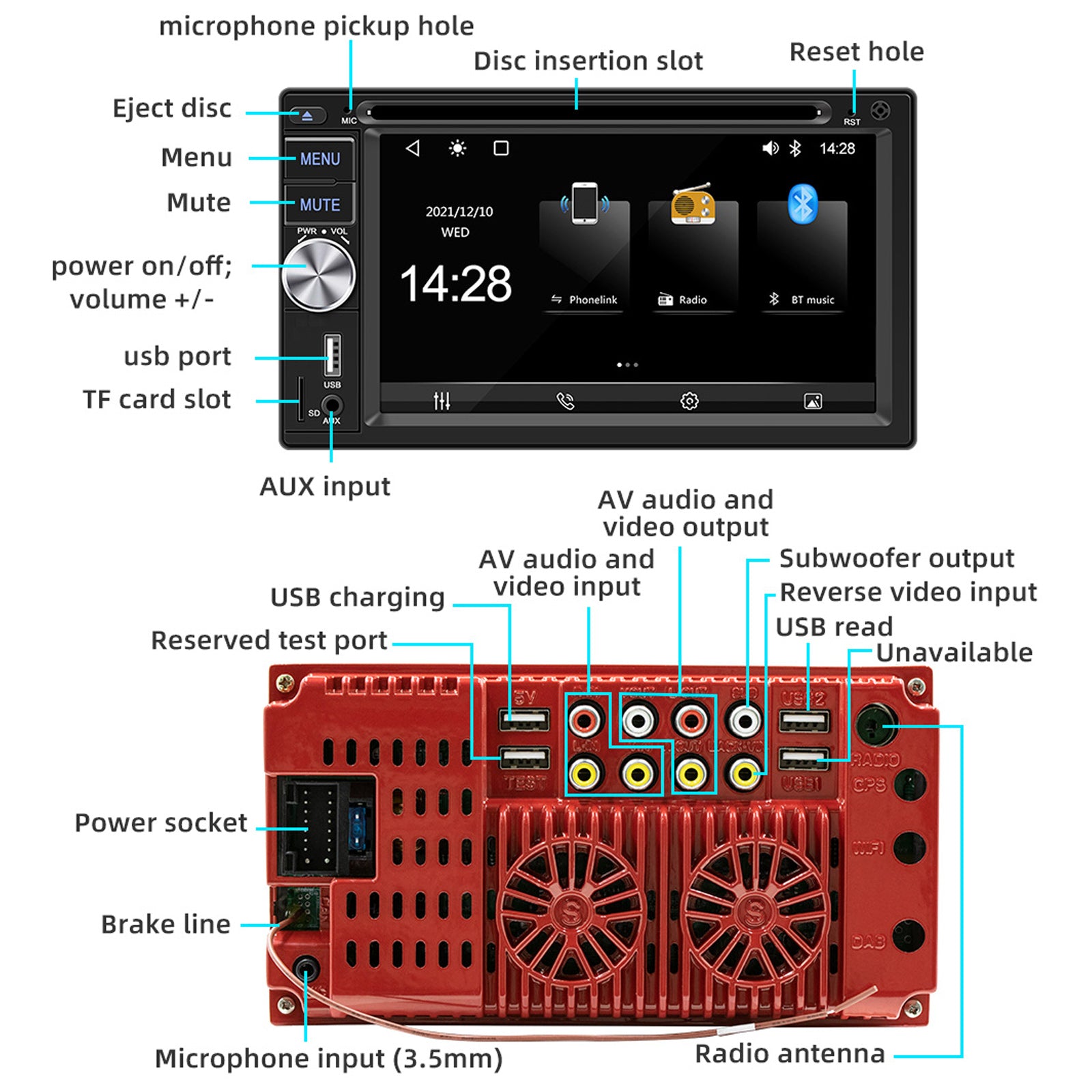 ESSGOO Autoradio 2DIN avec Écran Tactile de 6,2 Pouces. Lecteur CD/DVD, AM/FM, RDS, USB, Bluetooth, TF, AUX, CarPlay et Android Auto. Système Multimédia Complet avec Caméra. Idéal pour Améliorer Votre Expérience de Con