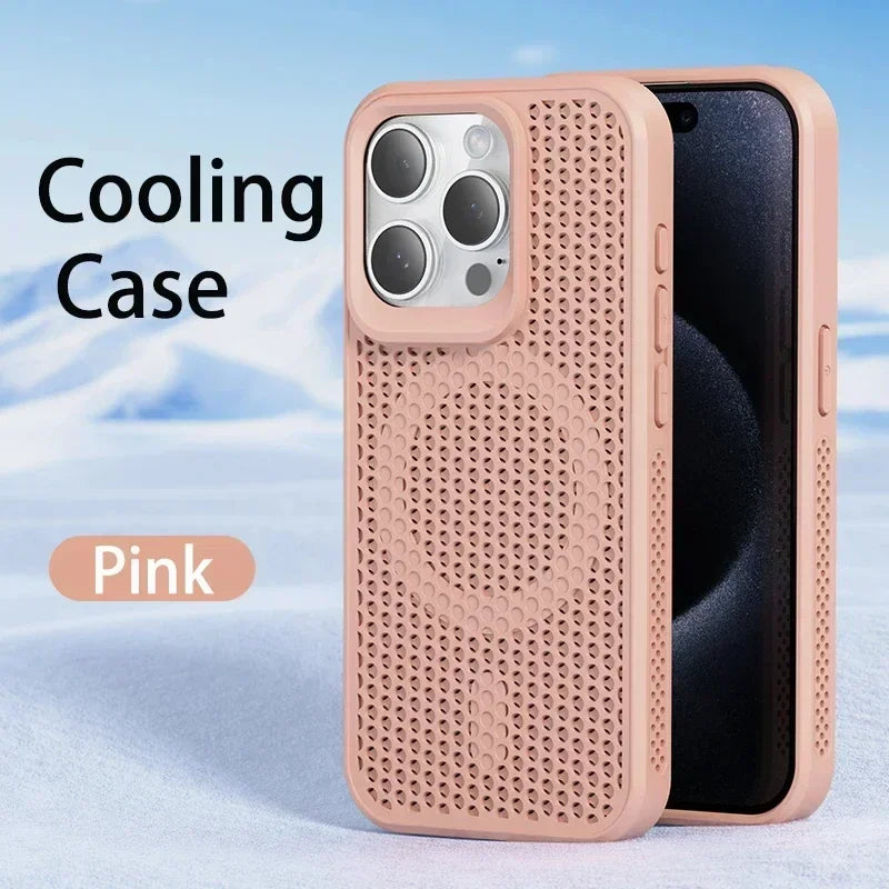 Coque de téléphone à Dissipation thermique et rafraîchissante, étui magnétique arrière rigide et respirant pour iPhone 17 16 15 14 13 12 11 Pro Max Plus pour Magsafe