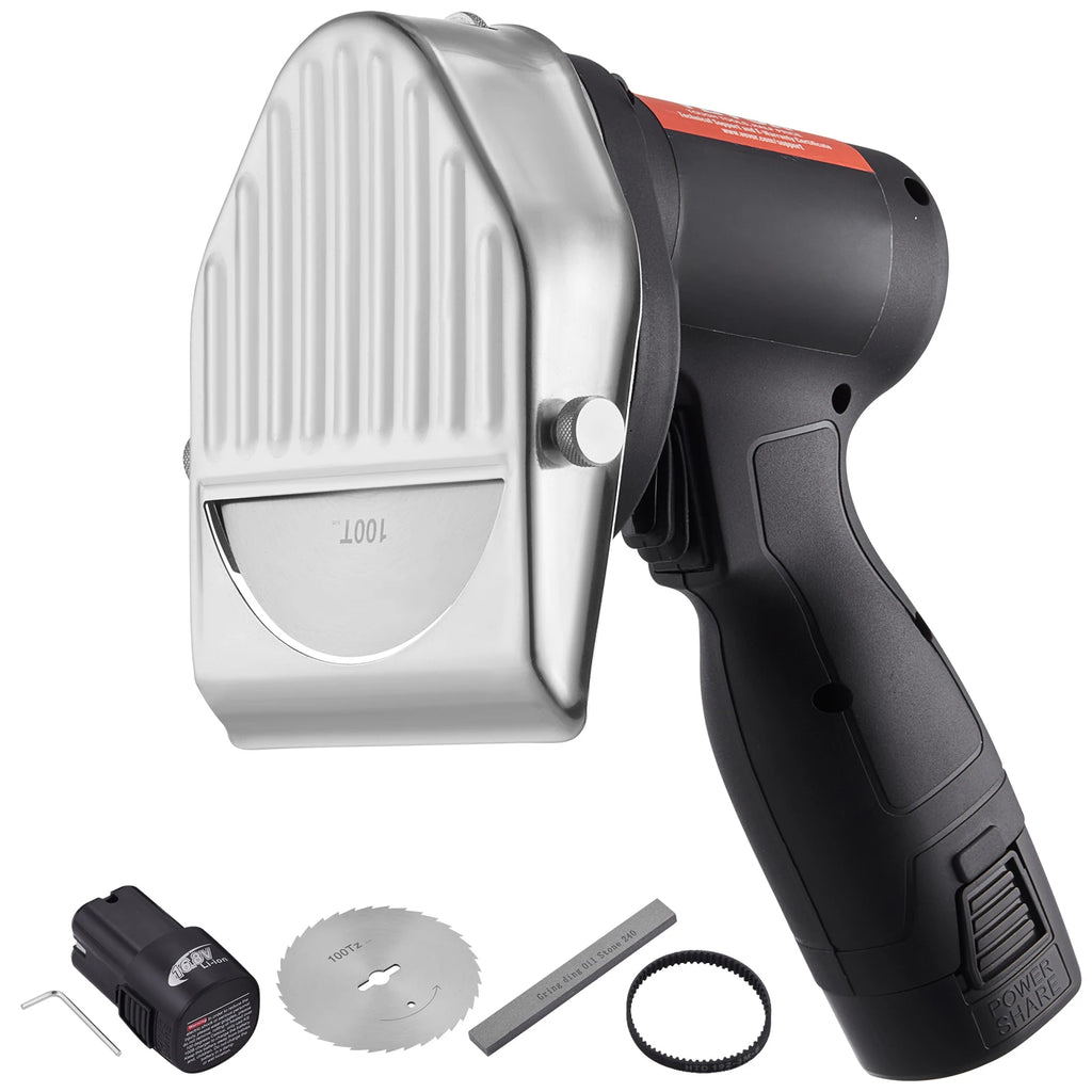 SucceBuy couteau électrique Shawarma, couteau turc professionnel à batterie sans fil coupe gyroscopique commerciale en acier inoxydable