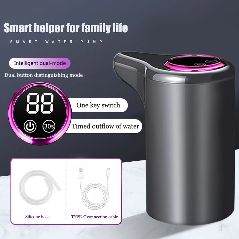 Distributeur d'eau électrique, machine à eau potable automatique intelligente pour eau en bouteille et purifiée, chargement USB
