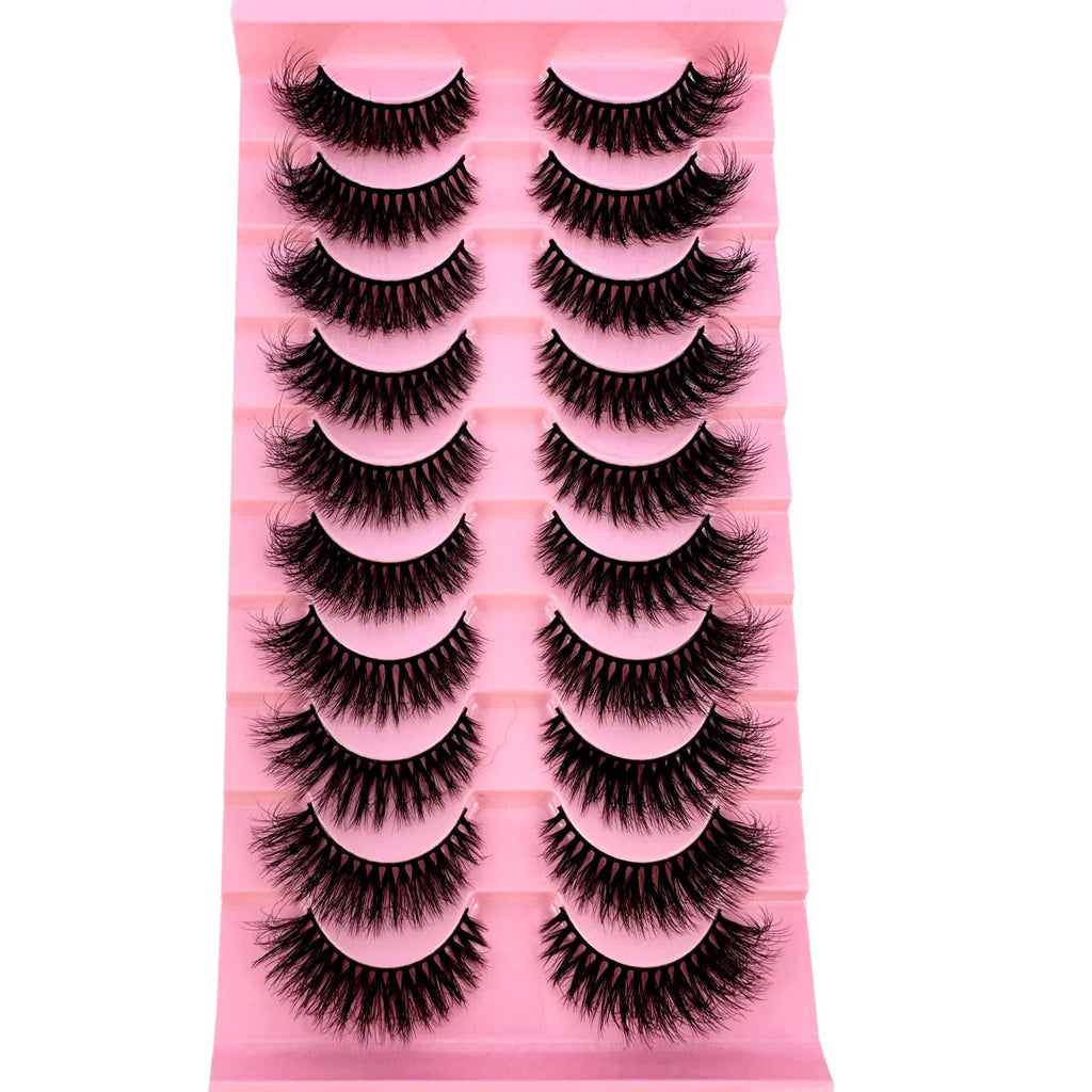 10 paires de Faux Cils 8D en vison naturel, Volume dramatique, Extension de Faux Cils, vente en gros, outil de maquillage