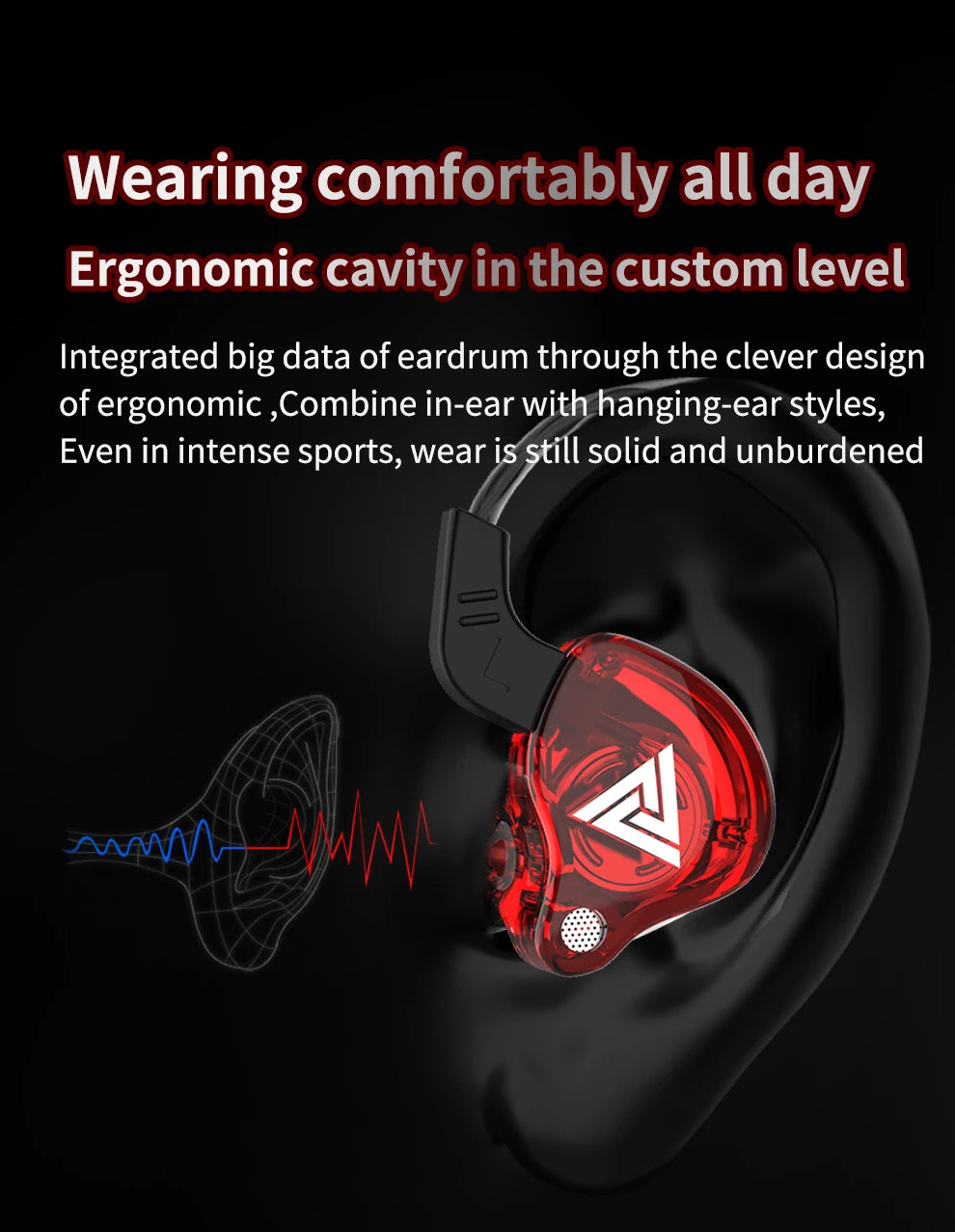 Original QKZ AK6 dans l'oreille écouteur 6 unité de pilote dynamique casque avec micro stéréo sport HIFI caisson de basses casque moniteur écouteurs