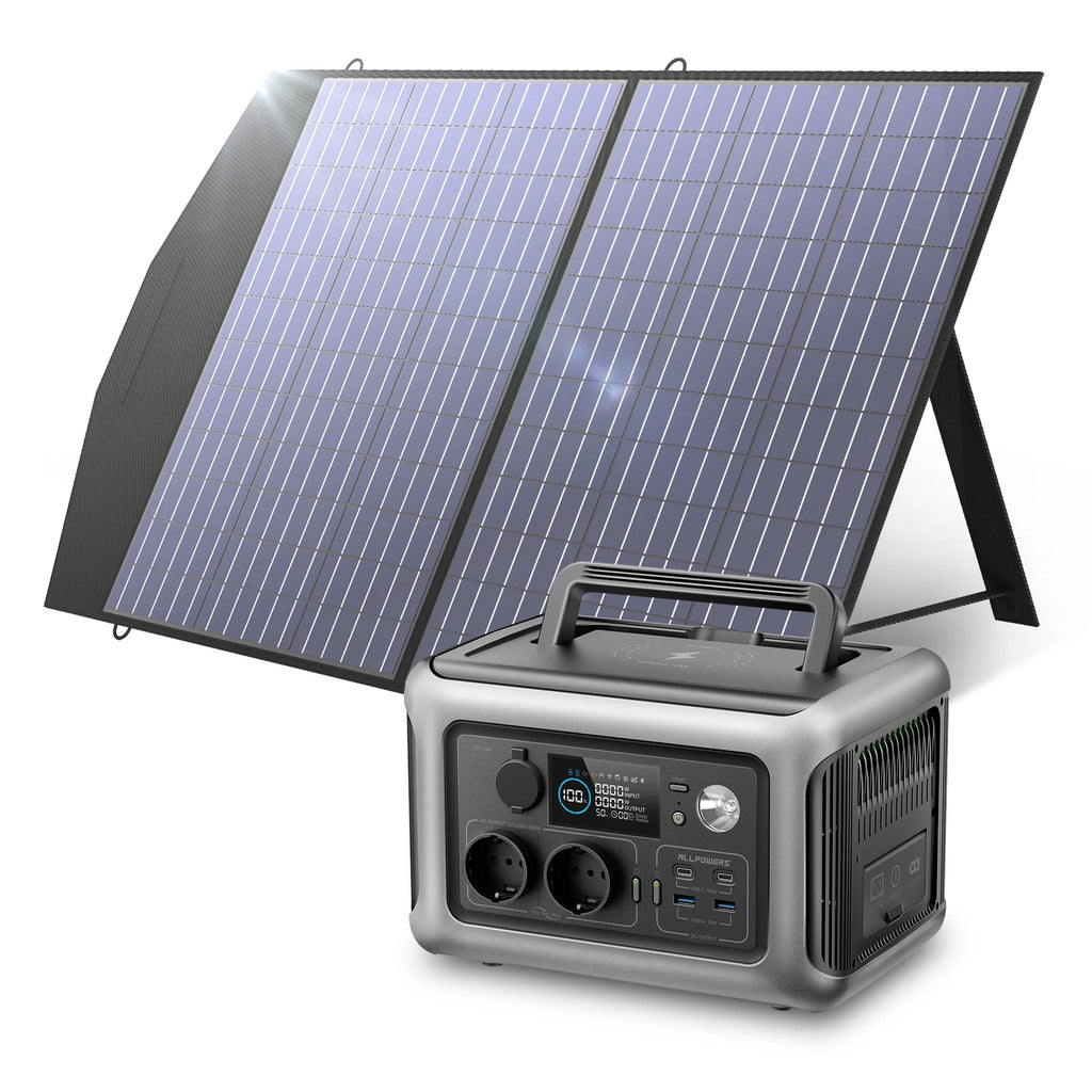 ALLPOWERS-Centrale électrique portable avec panneau solaire, générateur solaire veFePO4, batterie de secours UPS, MPPT pour montres, femelle, 100W, 600W, 299Wh