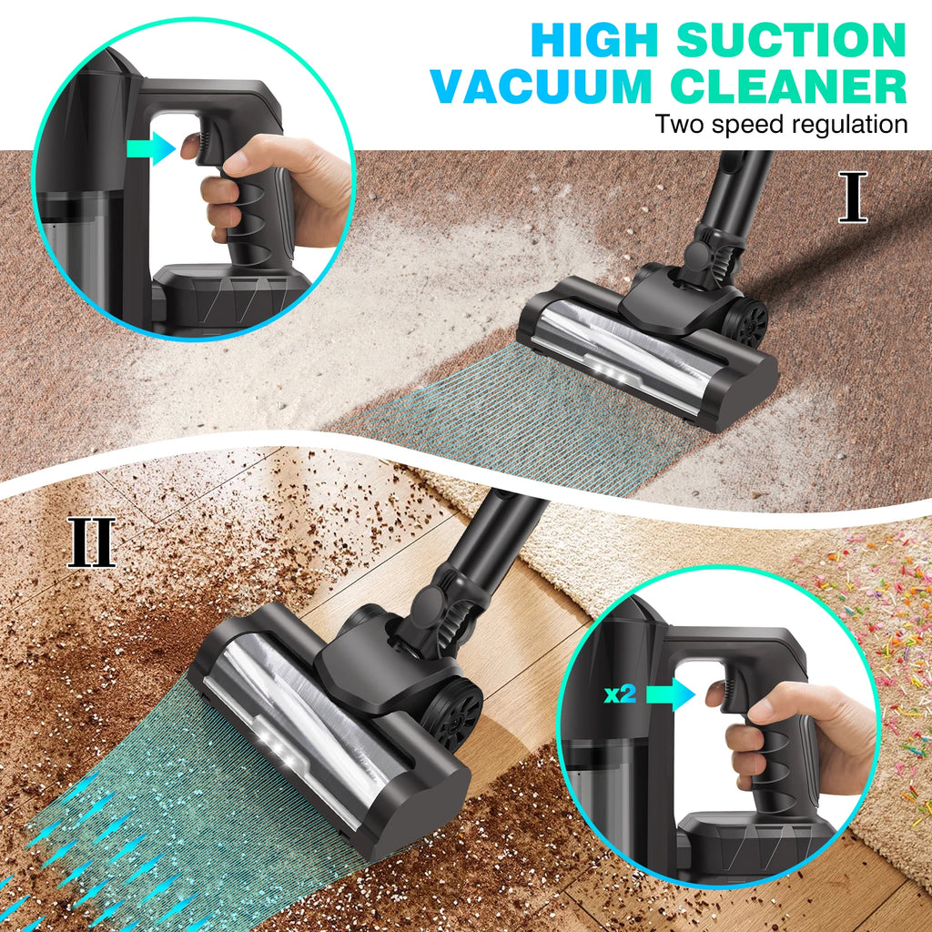 Aspirateur à manche vertical sans fil DayPlus, aspirateur à main sans fil 3 en 1 130000 RPM sans balais pour tapis, sol dur