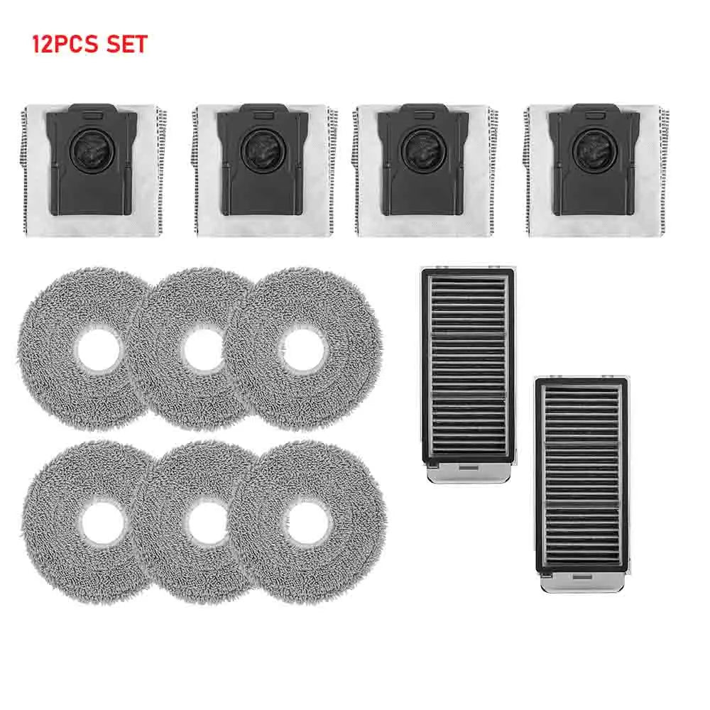 Chiffons de nettoyage, sacs à poussière pour Dreame X50 Pro/X50 Ultra/X50 Master/L40S Pro Ultra/L50 Pro Ultra/MOVA V50 Ultra, brosses principales et latérales, filtres
