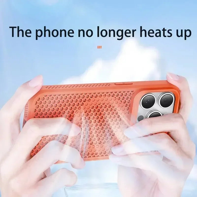 Coque de téléphone à Dissipation thermique et rafraîchissante, étui magnétique arrière rigide et respirant pour iPhone 17 16 15 14 13 12 11 Pro Max Plus pour Magsafe