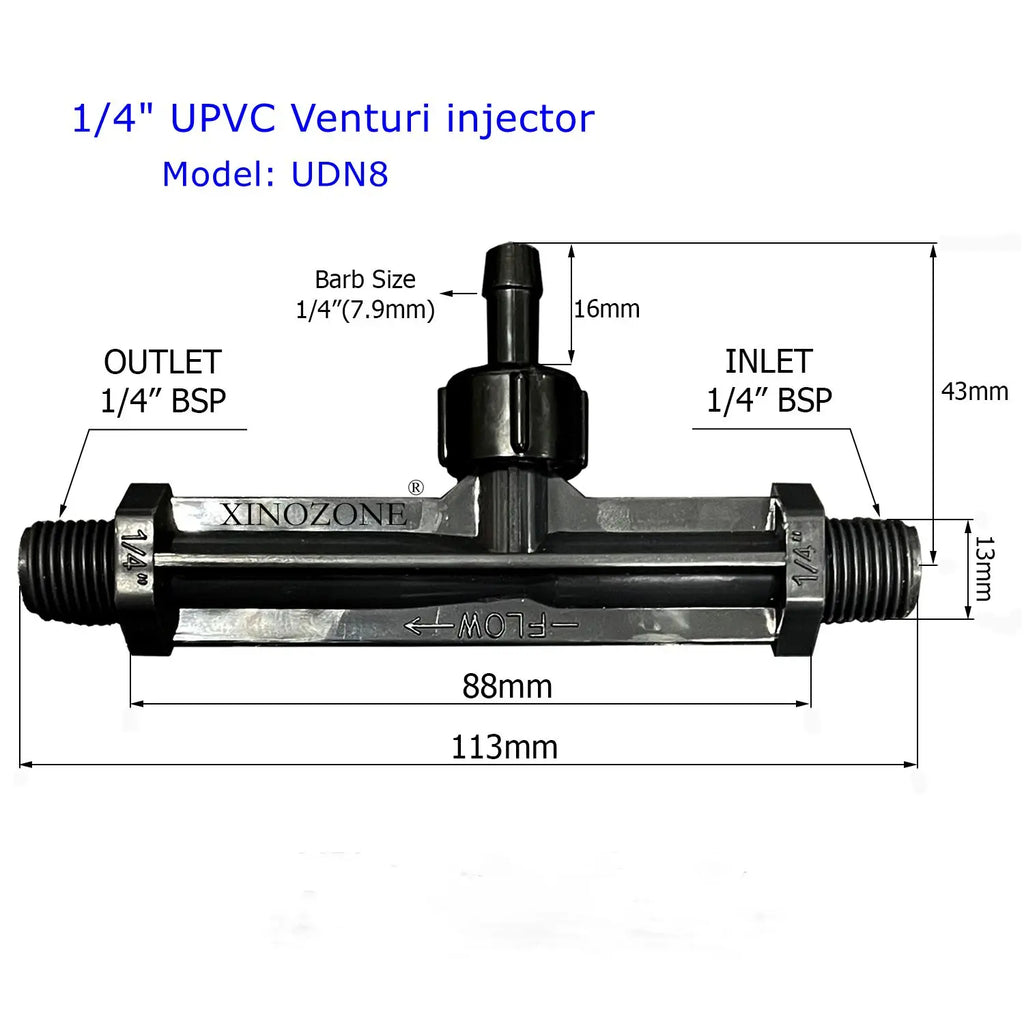 Livraison gratuite UPVC Venturi injecteur mélange gaz et liquide mélangeur connecteur mélange XINOZONE