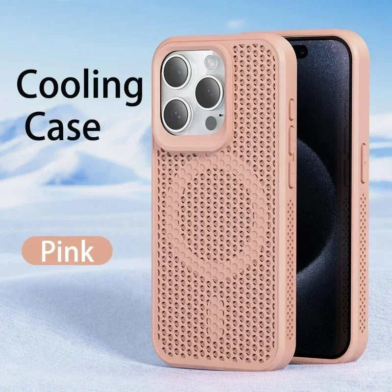 Coque de téléphone à Dissipation thermique et rafraîchissante, étui magnétique arrière rigide et respirant pour iPhone 17 16 15 14 13 12 11 Pro Max Plus pour Magsafe