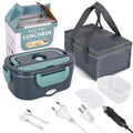 Boîte à lunch électrique 2 en 1, anti-fuite, chauffe-plat portable, 1,5/2/2,5 L, boîte à lunch bento pour micro-ondes avec récipient en acier inoxydable