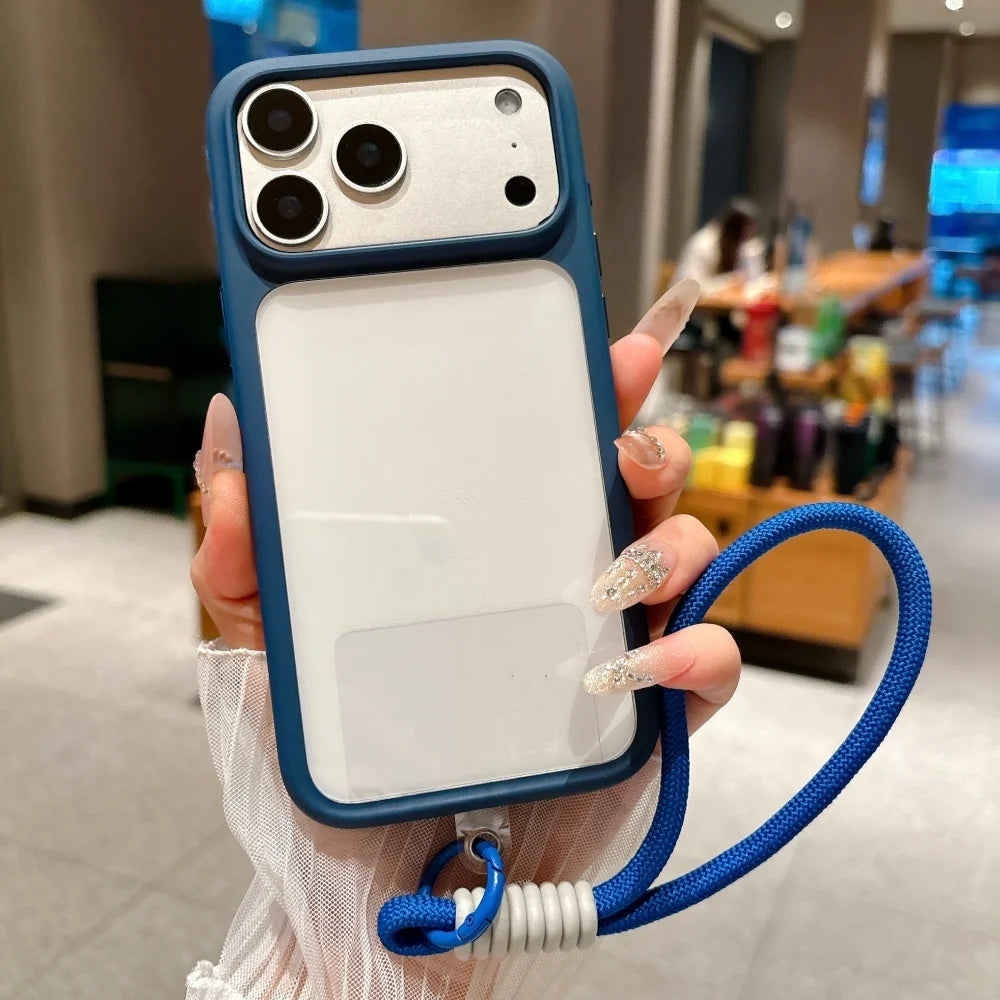Coque de téléphone transparente avec bouton tactile pour appareil photo Intelligent, étui antichoc Transparent pour iPhone 17 Pro Max 17 Pro 17 Air