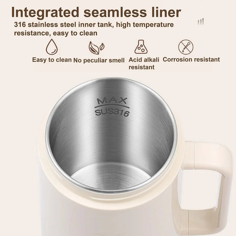 Bouilloire électrique 500W 12h, Pot spécial pour bouillie de rendez-vous, tasse de santé Portable en acier inoxydable 304, cuiseur à riz multifonctionnel 1L