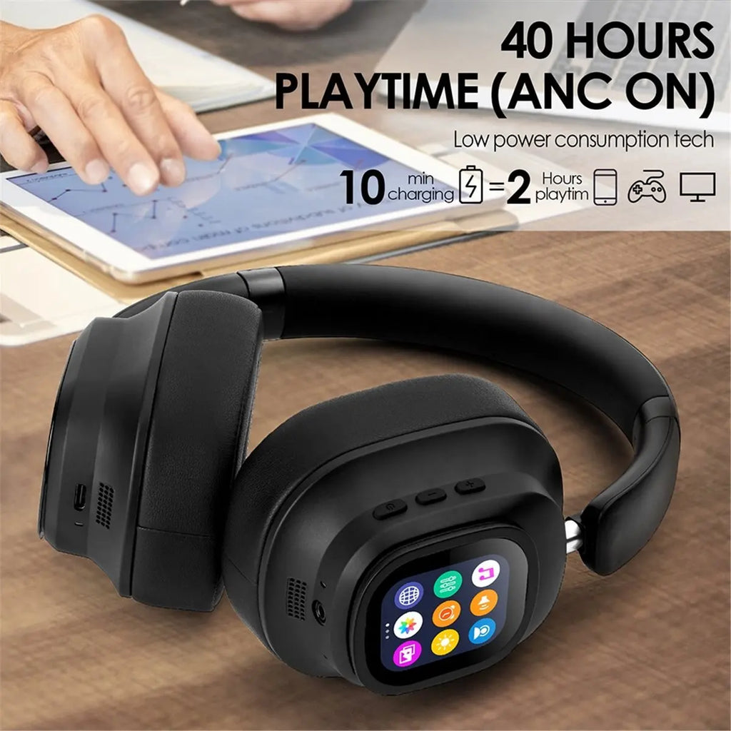 -ANC930Plus casque antibruit actif casque sans fil hybride avec écran LED à commande tactile multi-magnétique