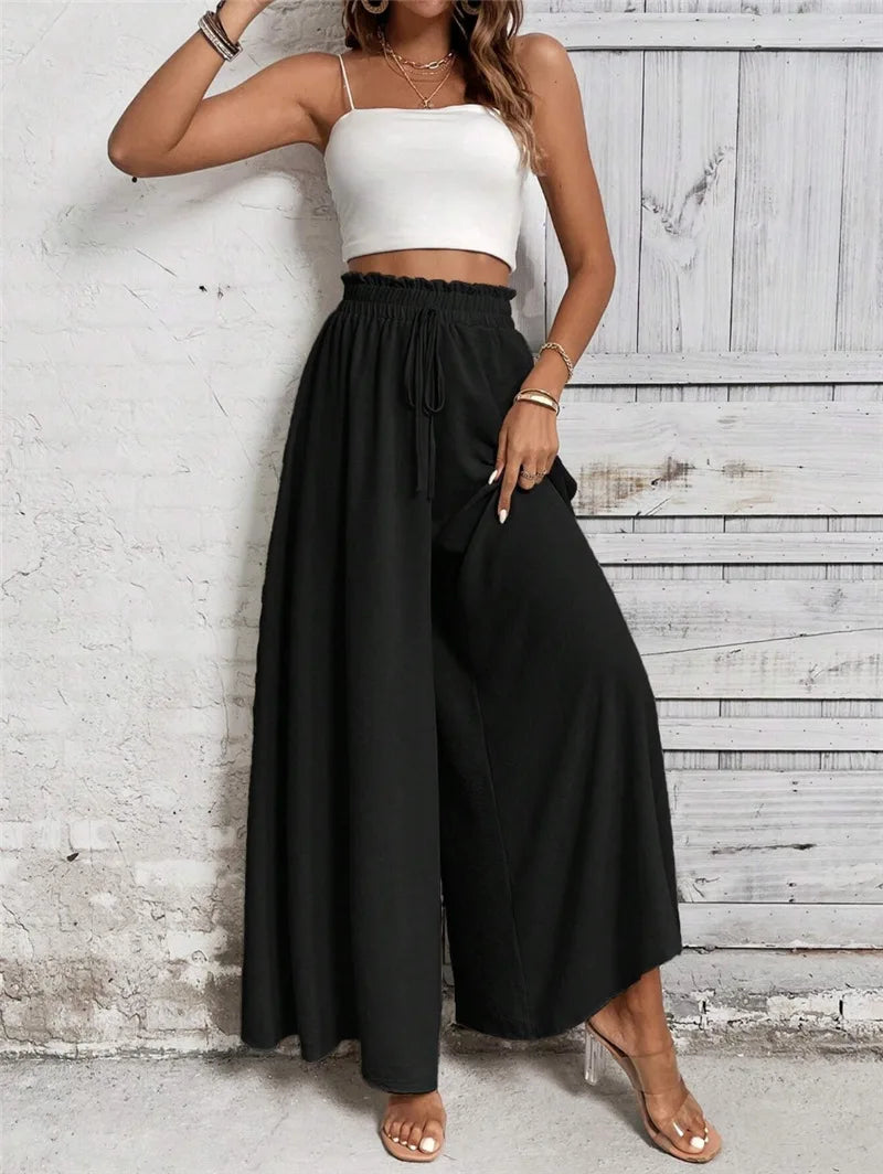 Pantalon ample et décontracté à jambes larges pour femmes, à la mode, Station indépendante, Long, vêtements confortables, printemps et été