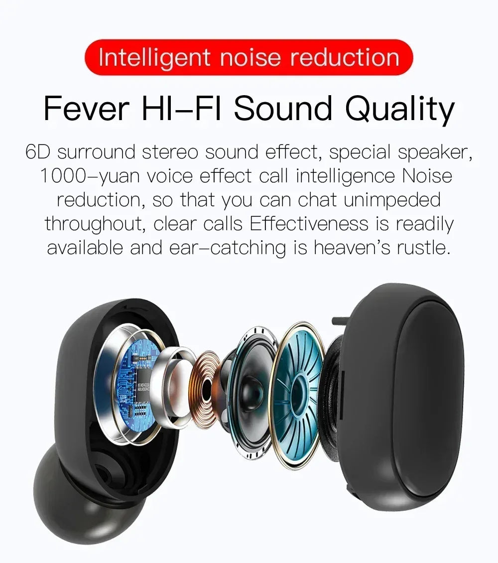 E6S sans fil Bluetooth écouteurs TWS Bluetooth casque sans fil écouteurs antibruit avec Microphone casque