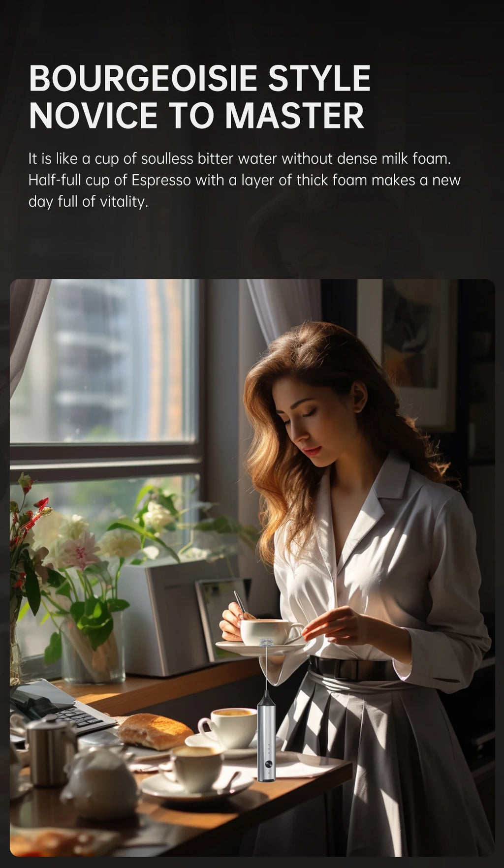 Mousseur à lait électrique, 3 vitesses avec 2 fouets, rechargeable par Type-C, en acier inoxydable, tête à mousse double couche pour latte/café