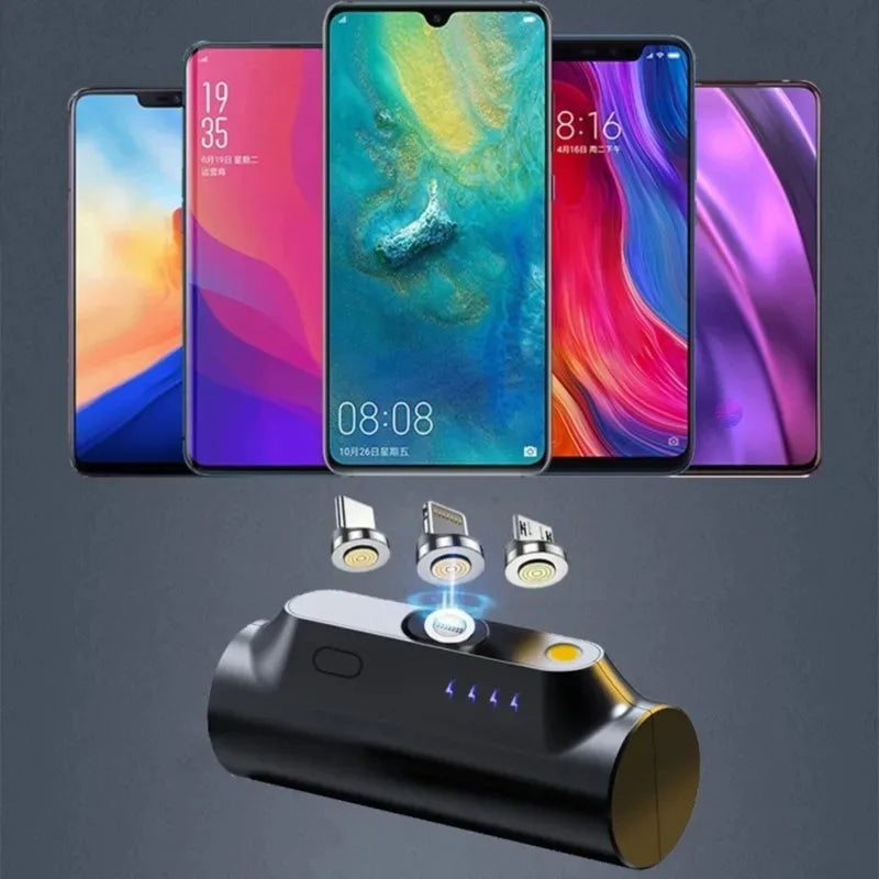 Mini batterie externe à Capsule magnétique 5000mAh, chargeur d'urgence, batterie externe de secours adaptée à la type-c Xiaomi iphone 12 pro